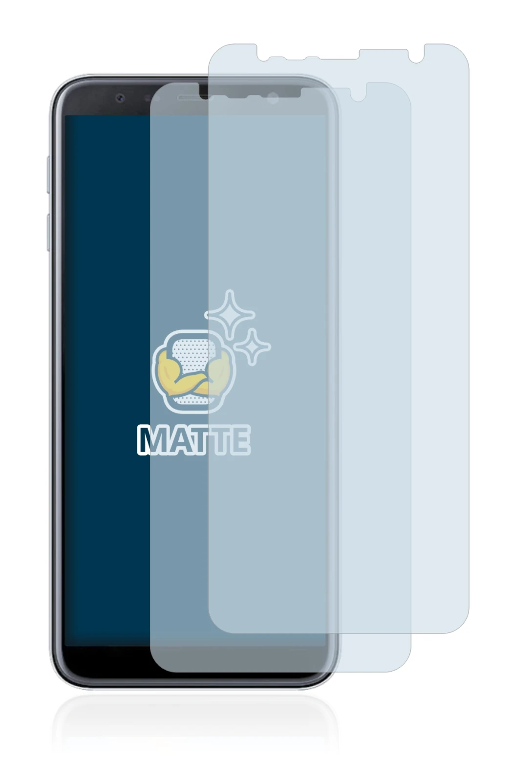 Image of the device Samsung Galaxy J6 Plus with a wide variety of screen protectors.