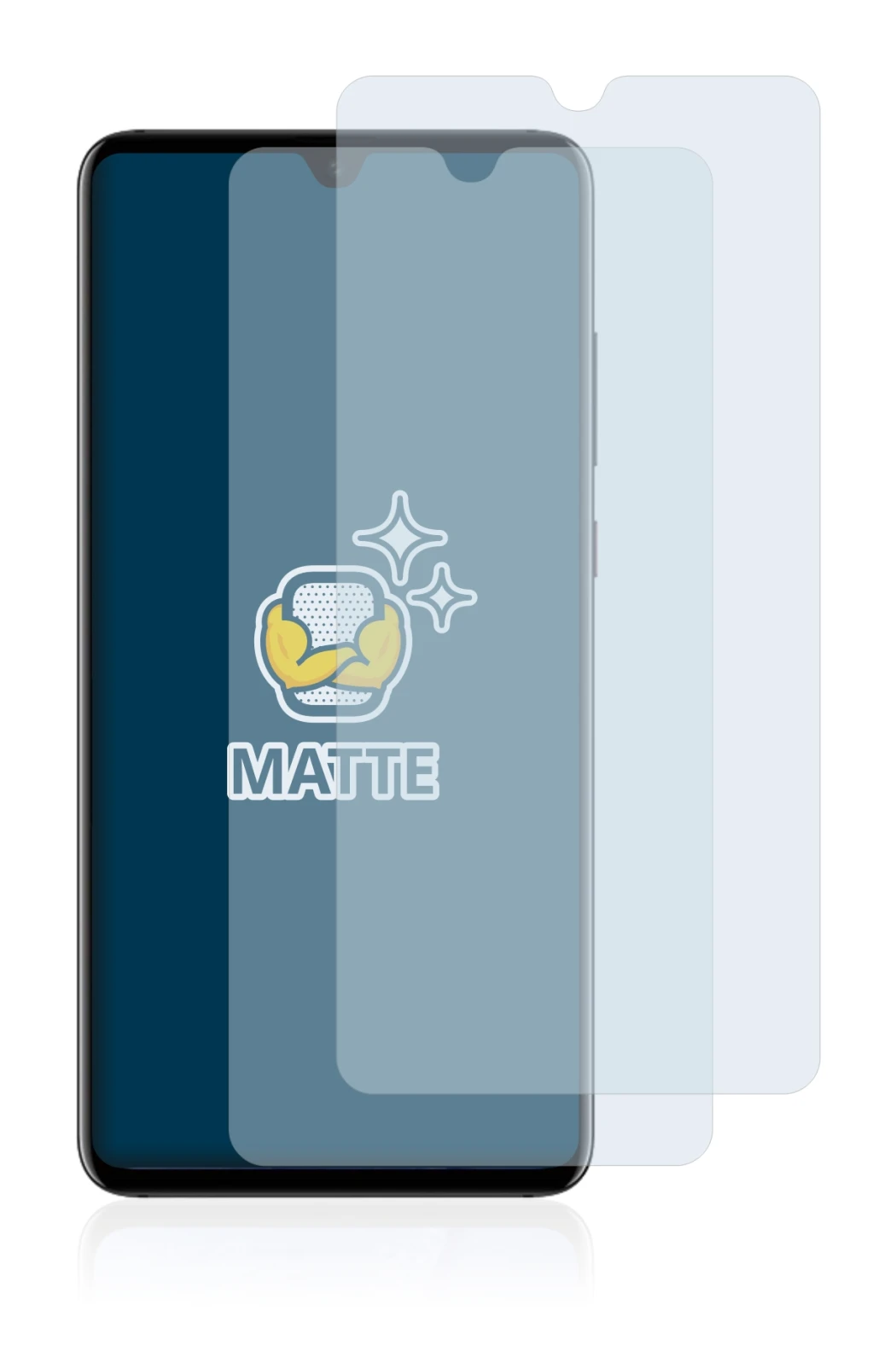 Image of the device Huawei Mate 20 with a wide variety of screen protectors.