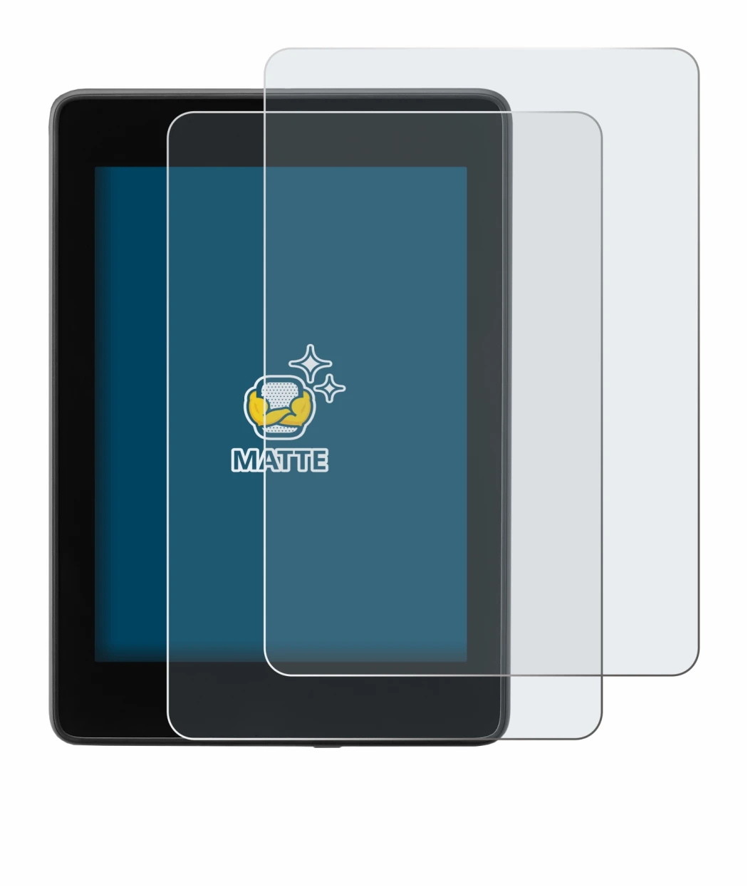 Image of the device Amazon Kindle Paperwhite 2018 (10th Gen.) with a wide variety of screen protectors.