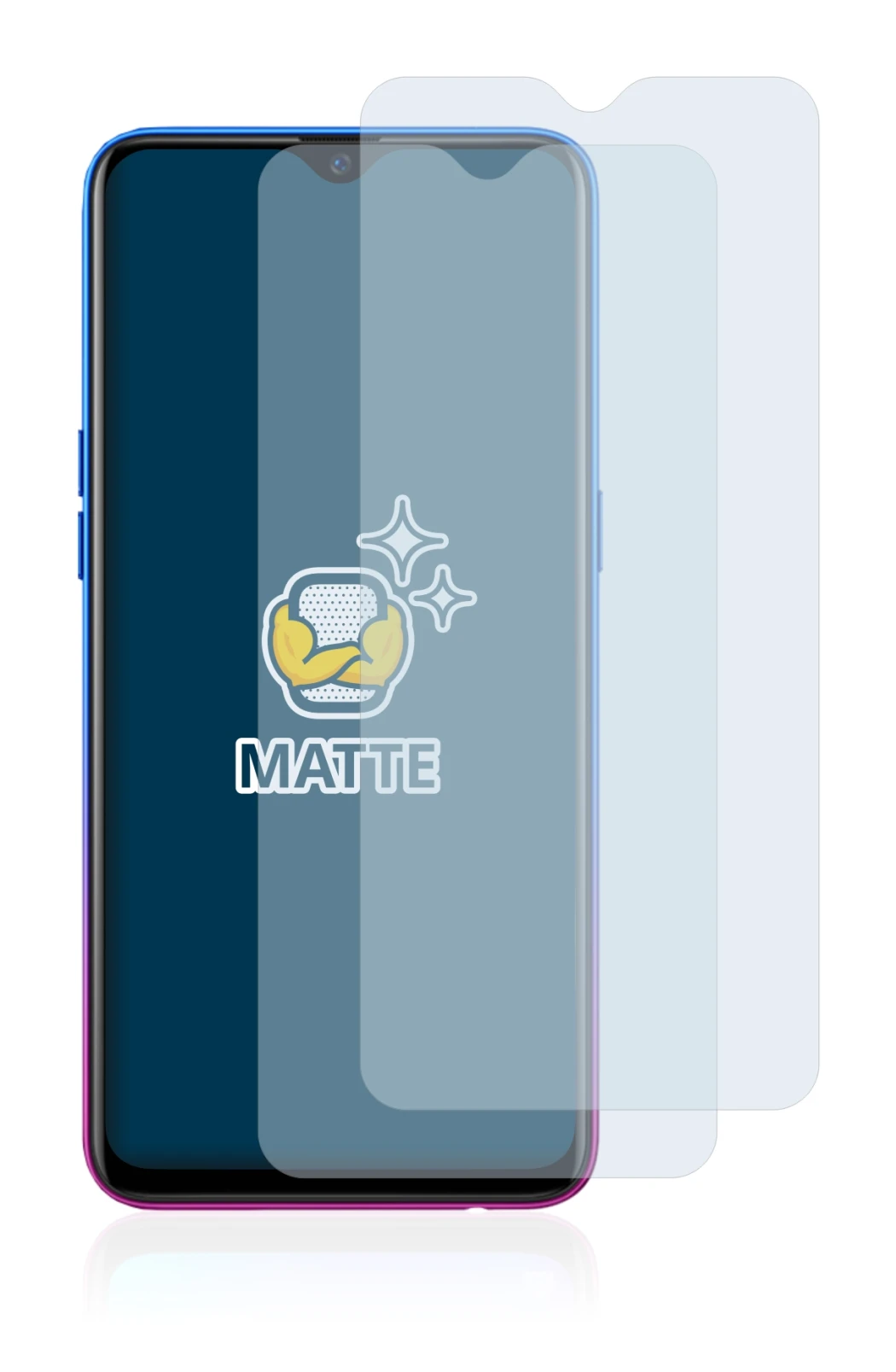Image of the device Oppo RX17 Neo with a wide variety of screen protectors.