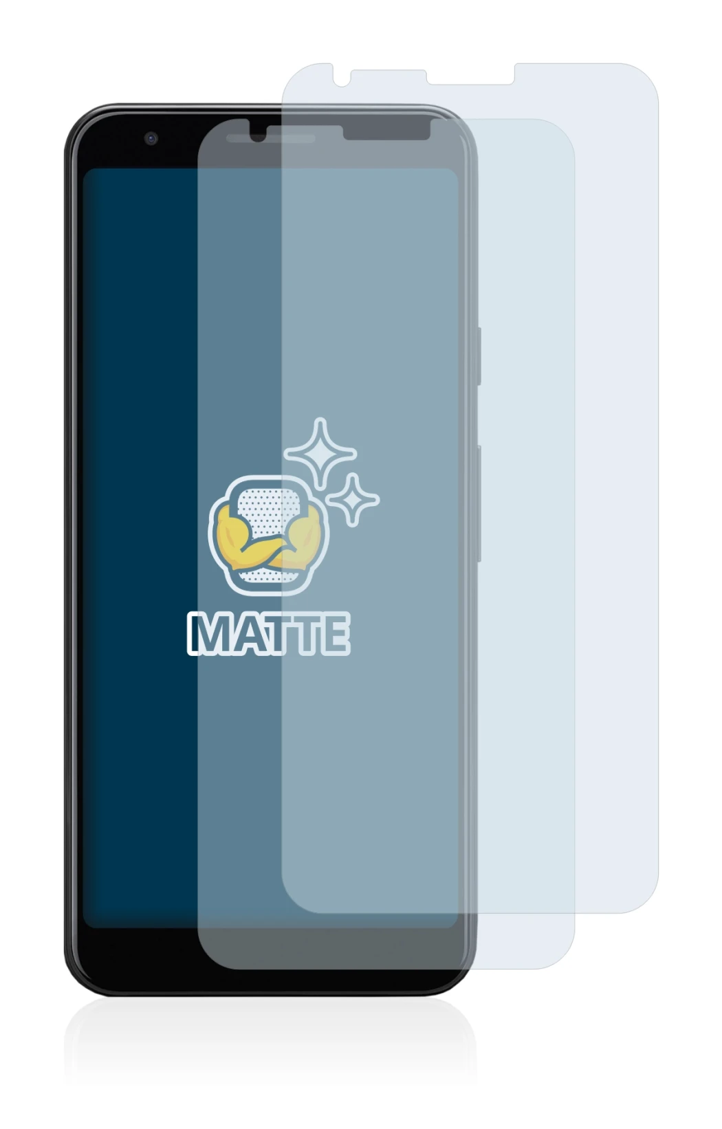 Image of the device Google Pixel 3a XL with a wide variety of screen protectors.