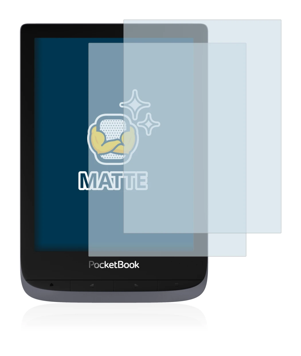 Image of the device PocketBook Touch HD 3 with a wide variety of screen protectors.