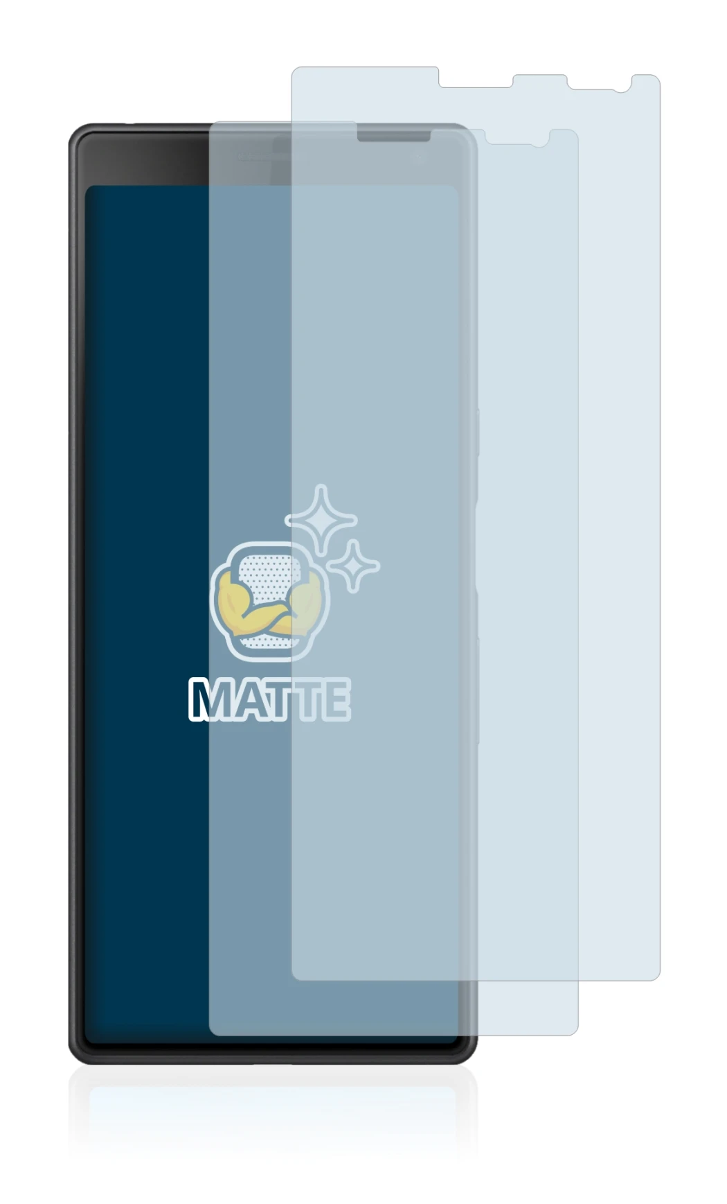 Image of the device Sony Xperia 10 with a wide variety of screen protectors.