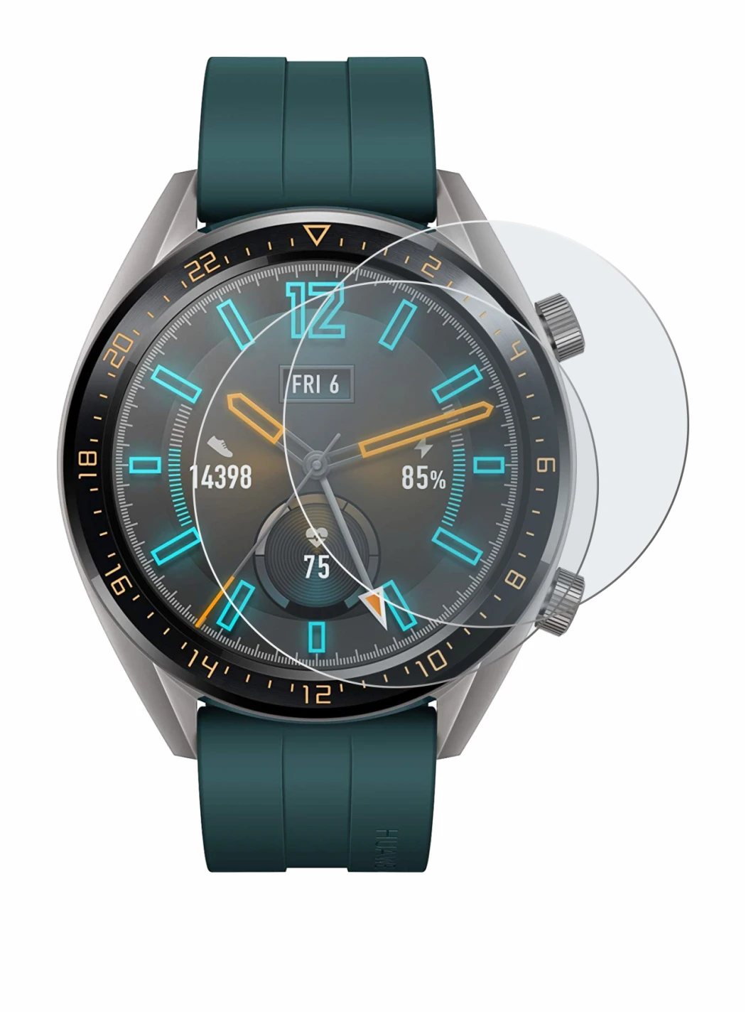 Image of the device Huawei Watch GT Active with a wide variety of screen protectors.