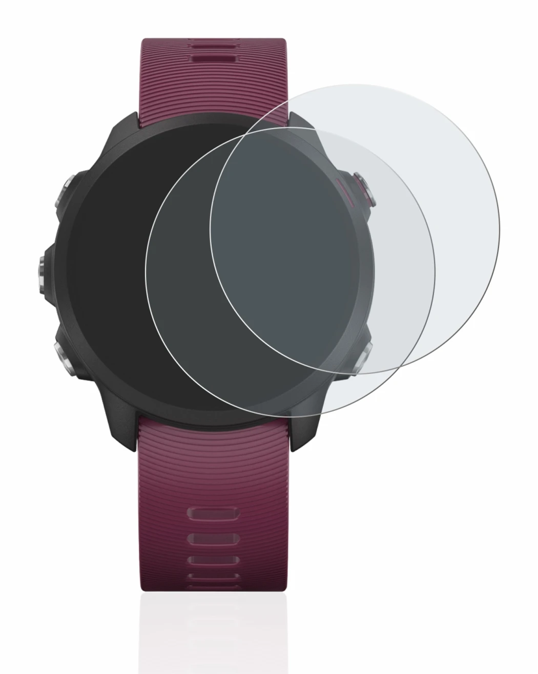 Image of the device Garmin Forerunner 245 with a wide variety of screen protectors.