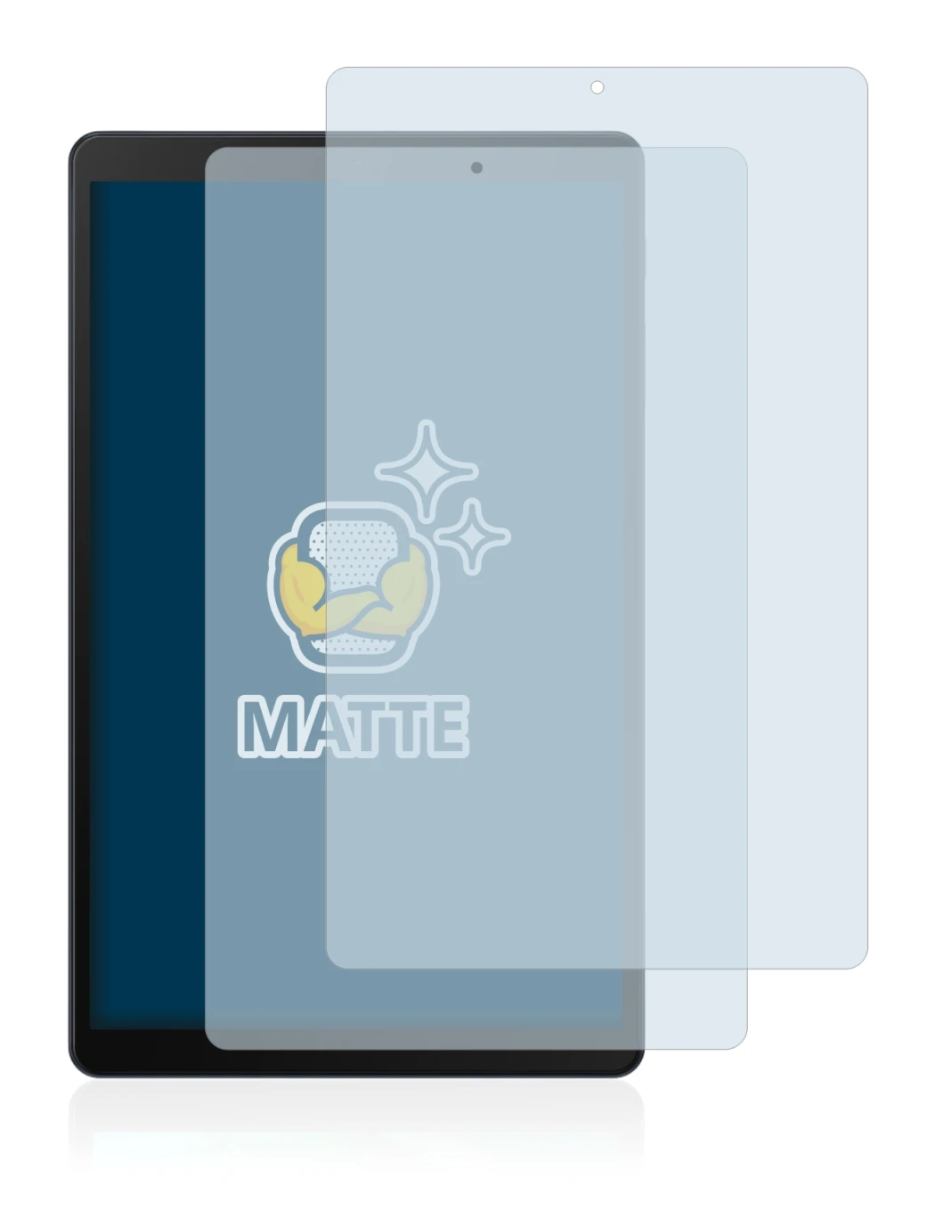 Image of the device Samsung Galaxy Tab A 10.1 2019 with a wide variety of screen protectors.