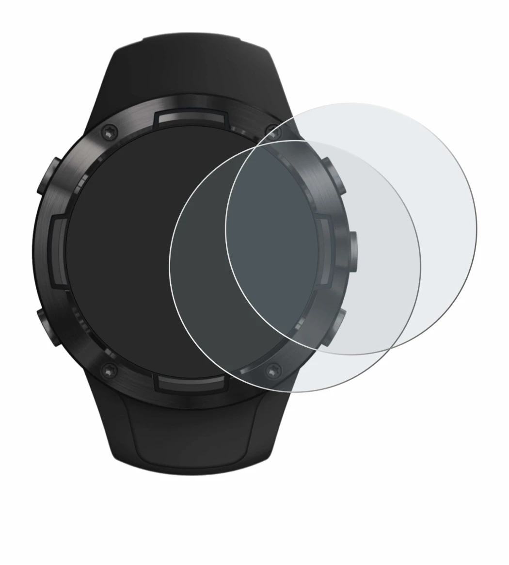 Image of the device Suunto 5 with a wide variety of screen protectors.
