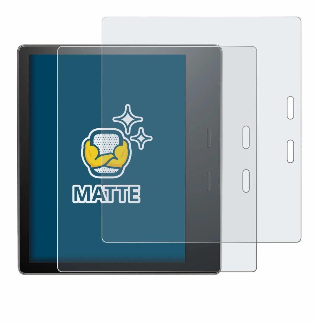 Image of the device Amazon Kindle Oasis 2019 (10th Gen.) with a wide variety of screen protectors.