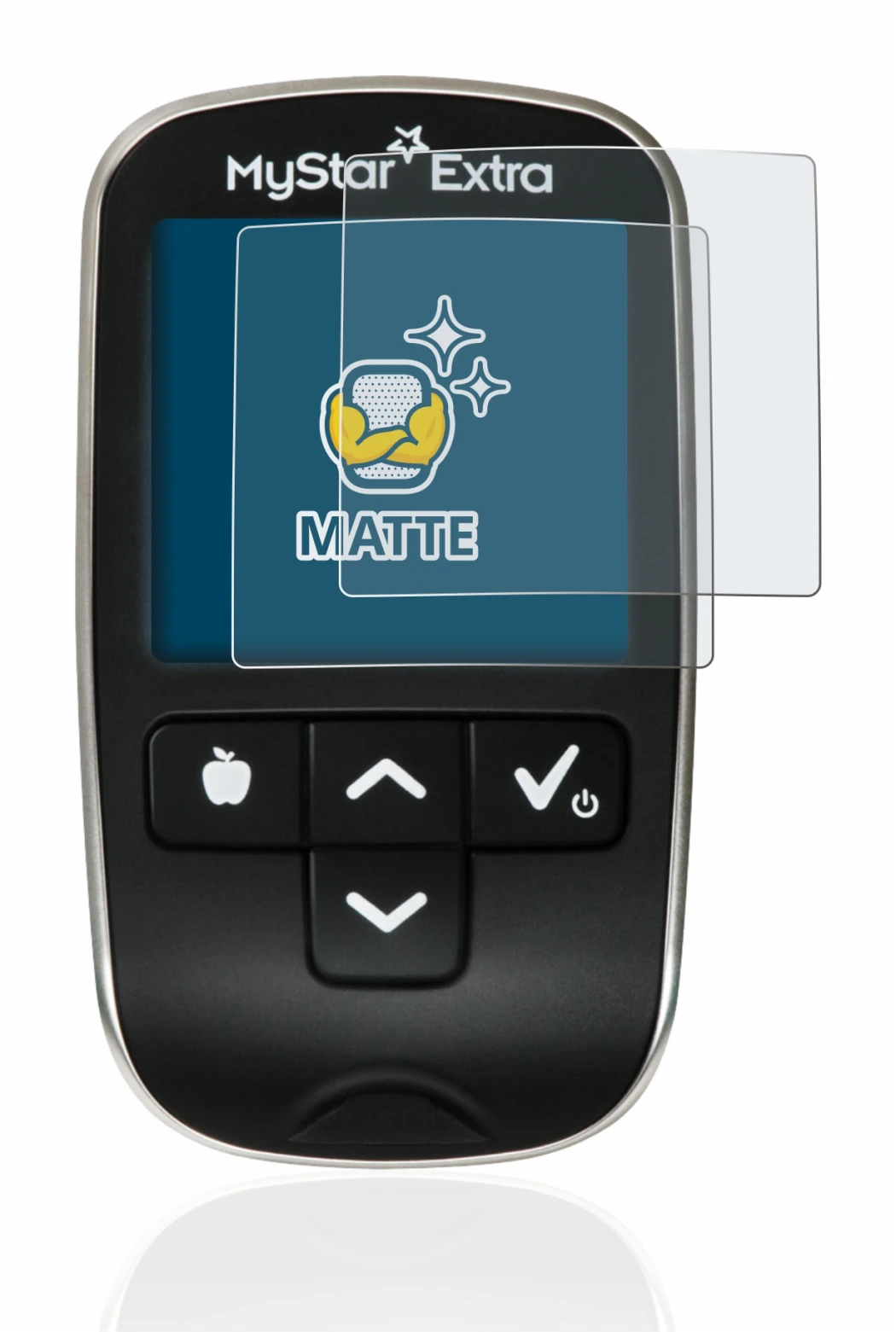 Image of the device Sanofi MyStar Extra with a wide variety of screen protectors.