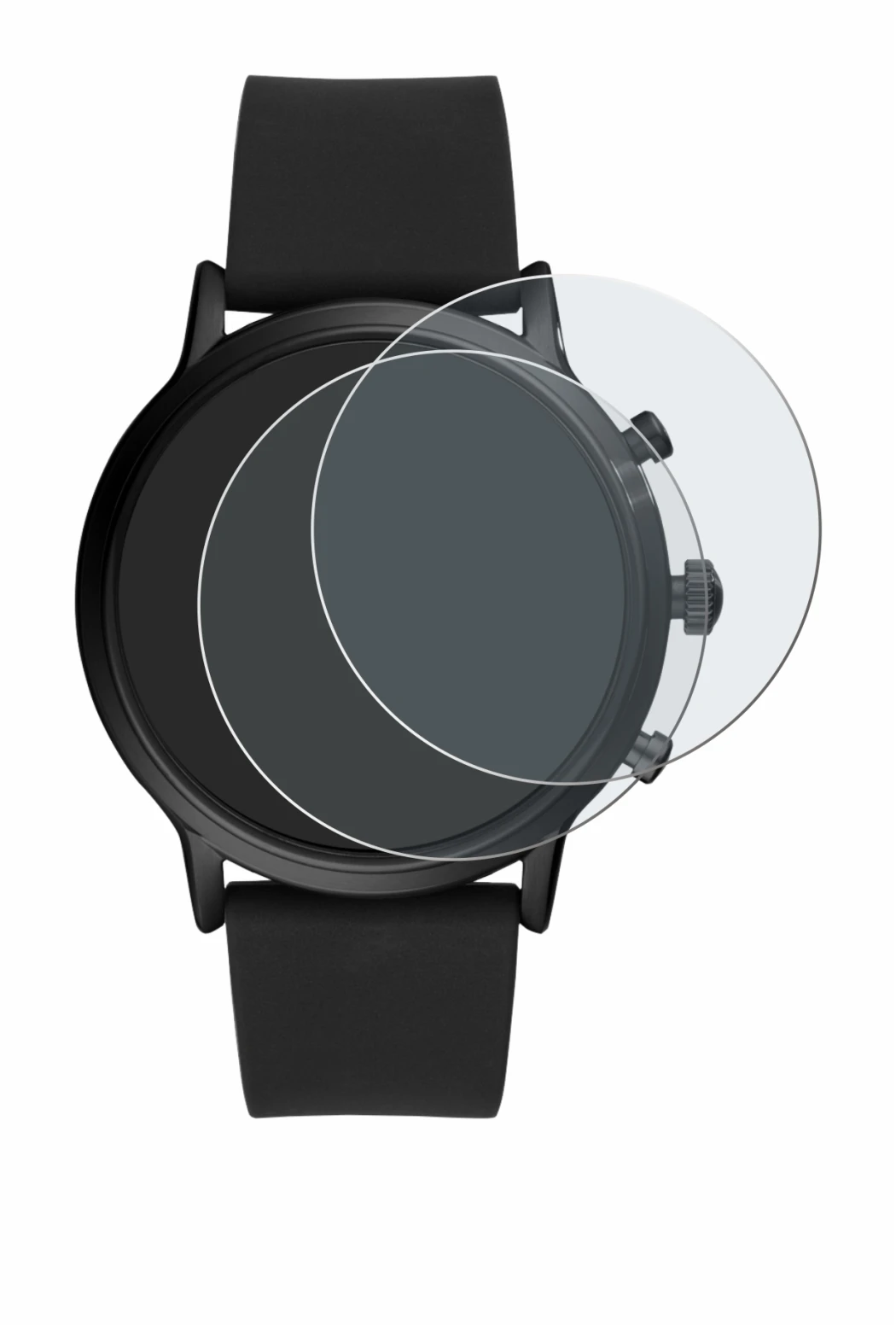 Image of the device Fossil The Carlyle HR (5.Gen) with a wide variety of screen protectors.