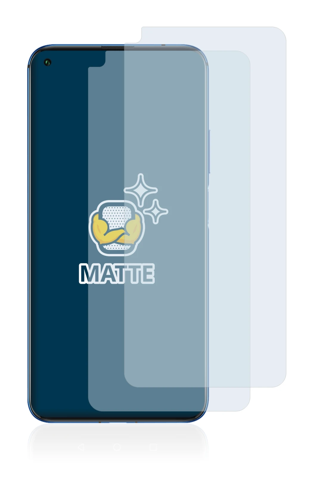 Image of the device Huawei Nova 5T with a wide variety of screen protectors.