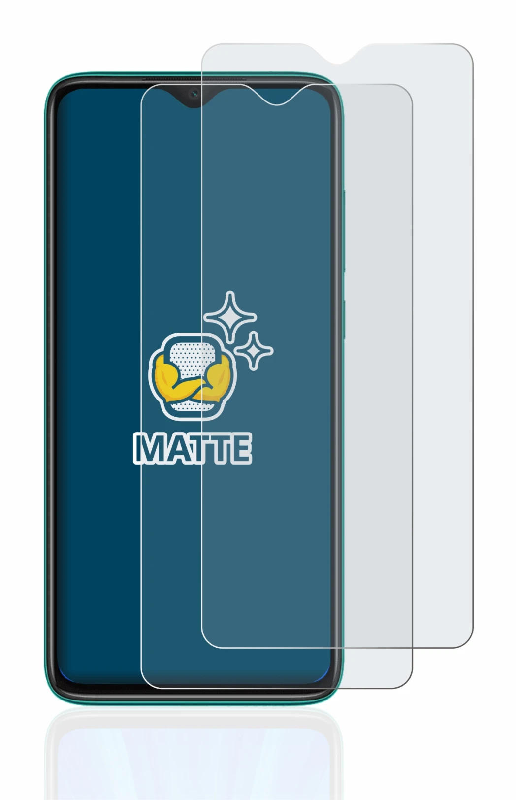 Image of the device Xiaomi Redmi Note 8 Pro with a wide variety of screen protectors.