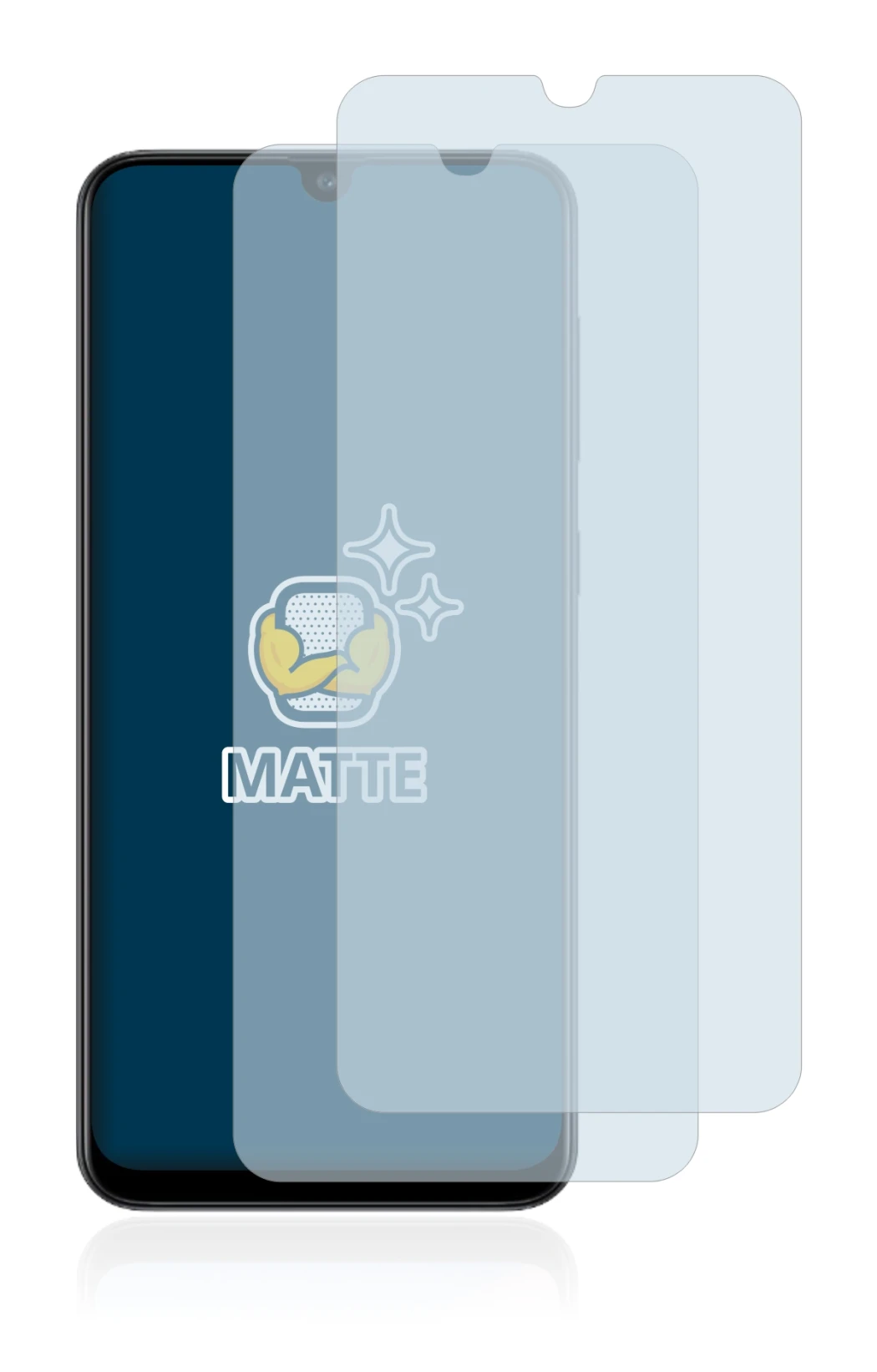 Image of the device Samsung Galaxy A30s with a wide variety of screen protectors.