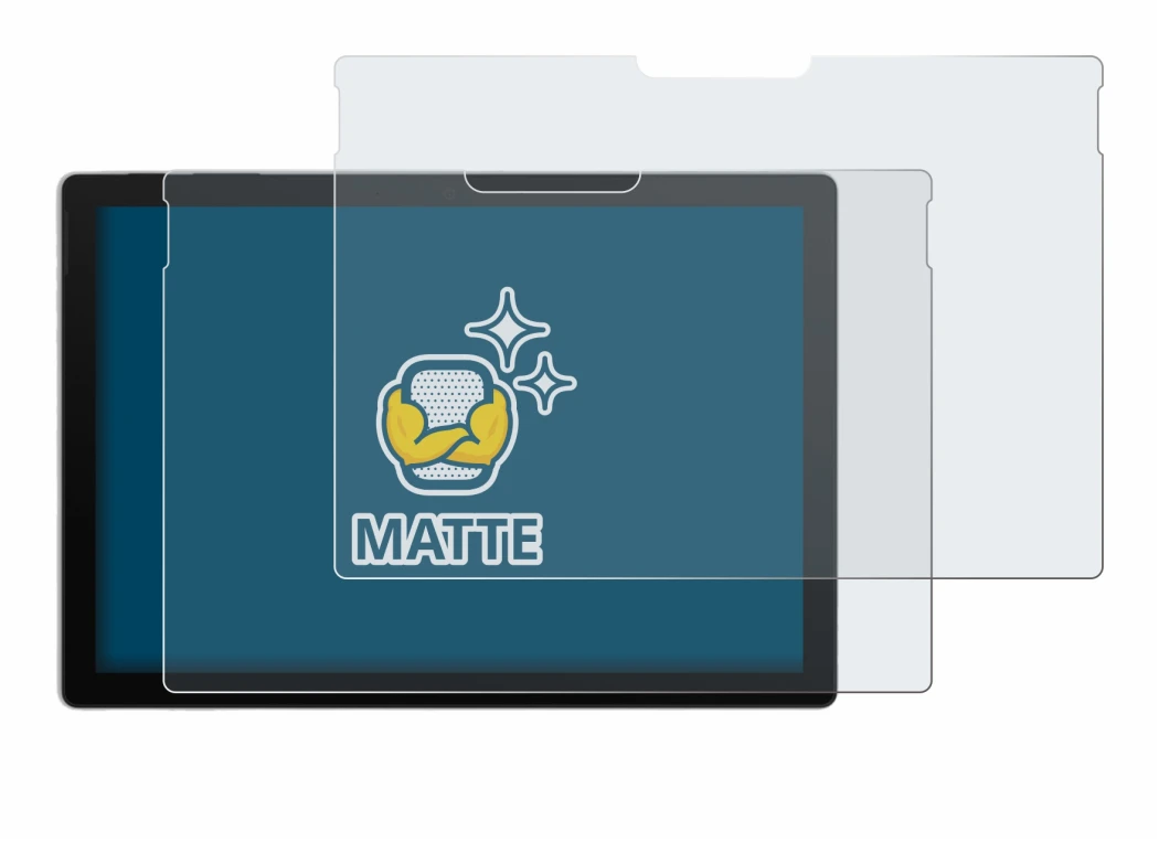 Image of the device Microsoft Surface Pro 7 with a wide variety of screen protectors.