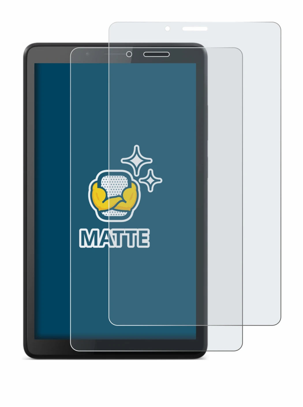 Image of the device Lenovo Tab M7 with a wide variety of screen protectors.