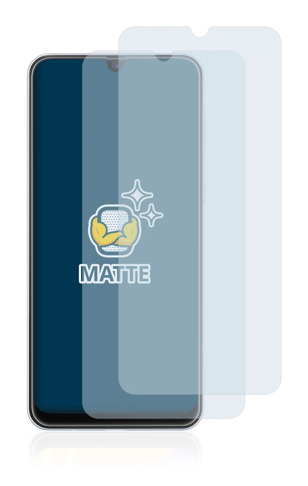 Image of the device Samsung Galaxy M30s with a wide variety of screen protectors.