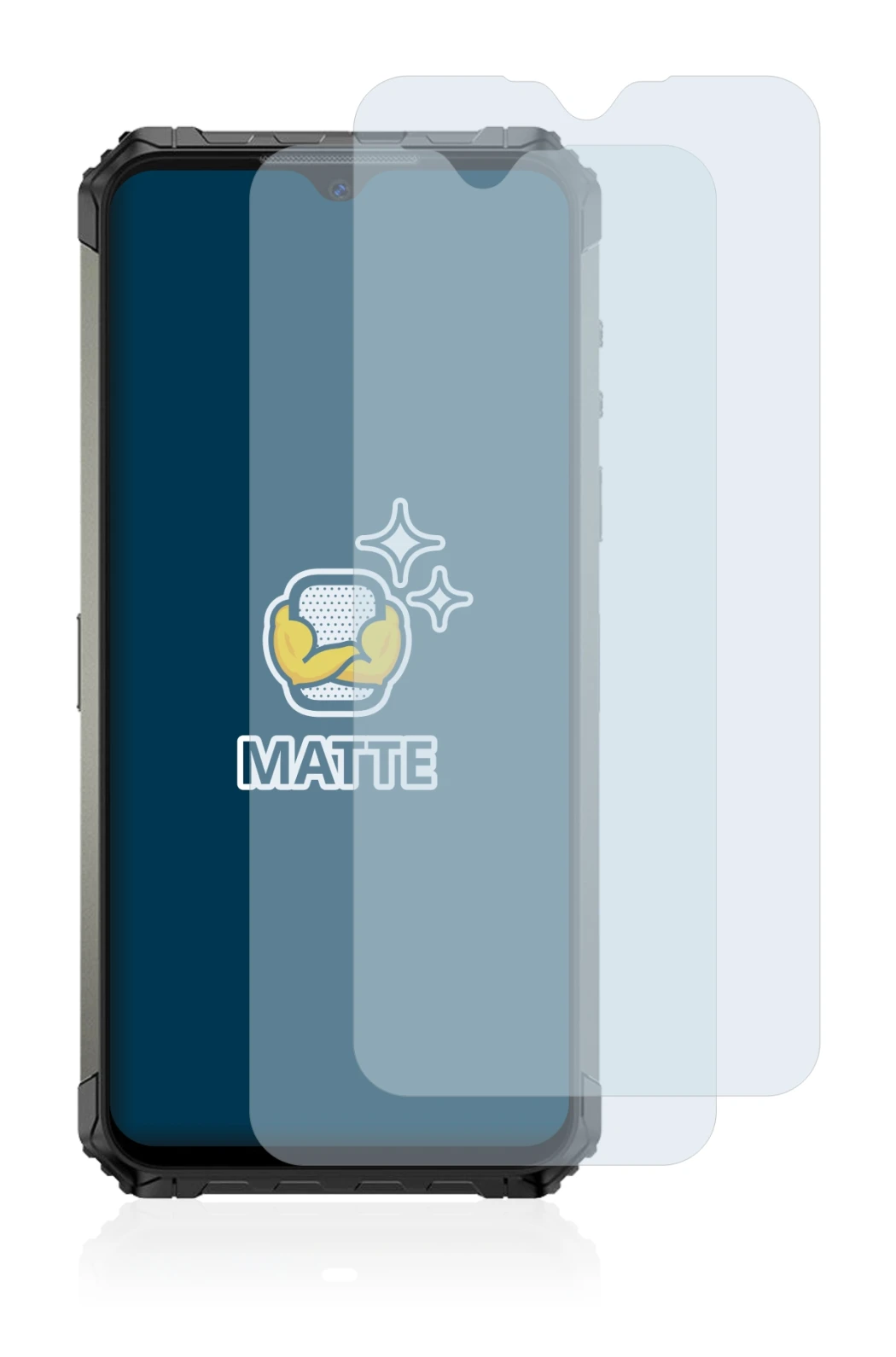 Image of the device Ulefone Armor 7 with a wide variety of screen protectors.