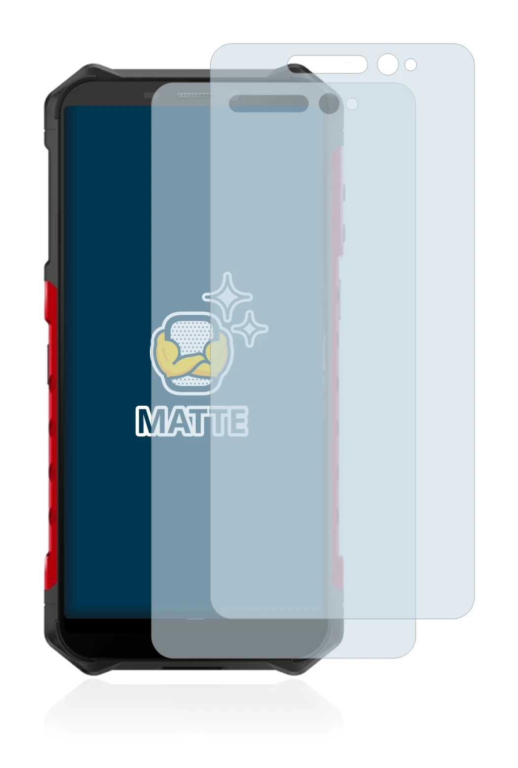 Image of the device Ulefone Armor X3 with a wide variety of screen protectors.