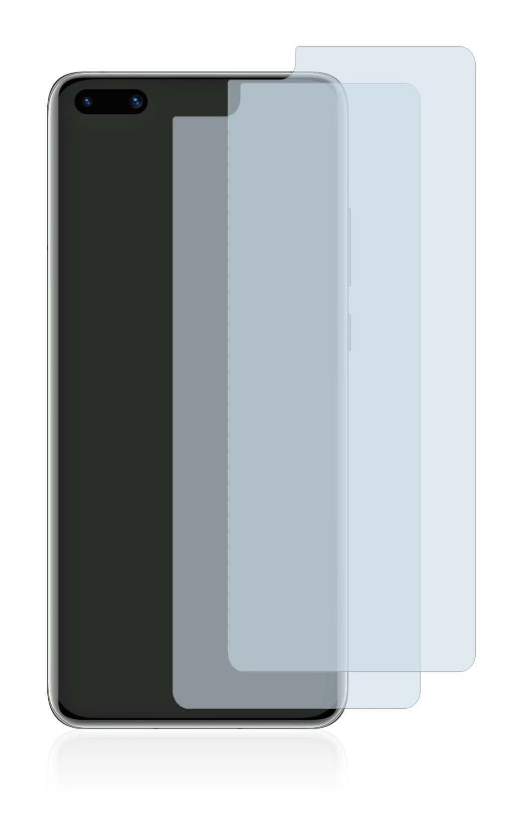 Image of the device Huawei P40 with a wide variety of screen protectors.