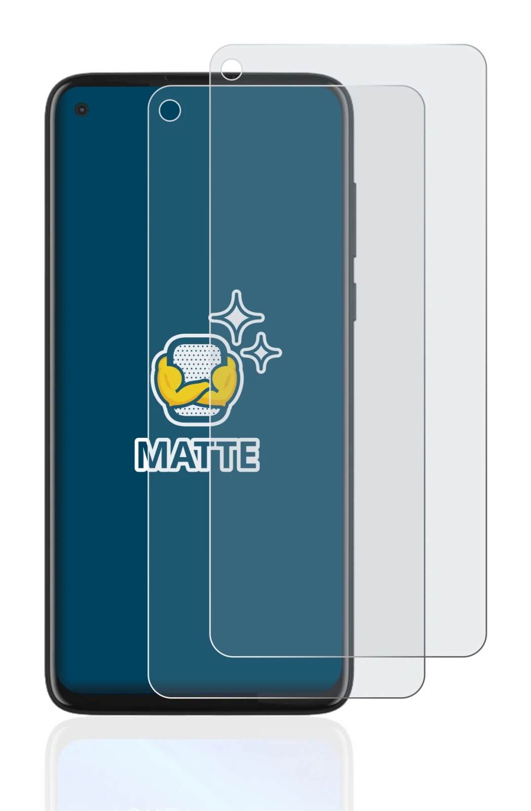 Image of the device Motorola Moto G8 Power with a wide variety of screen protectors.