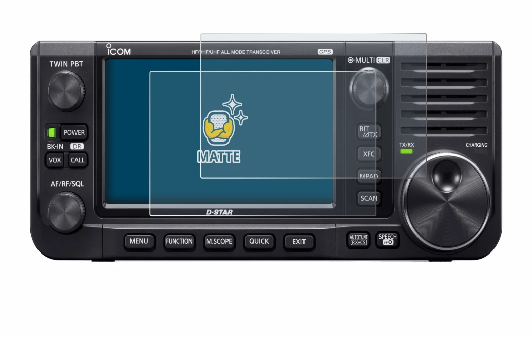 Image of the device Icom IC-705 with a wide variety of screen protectors.