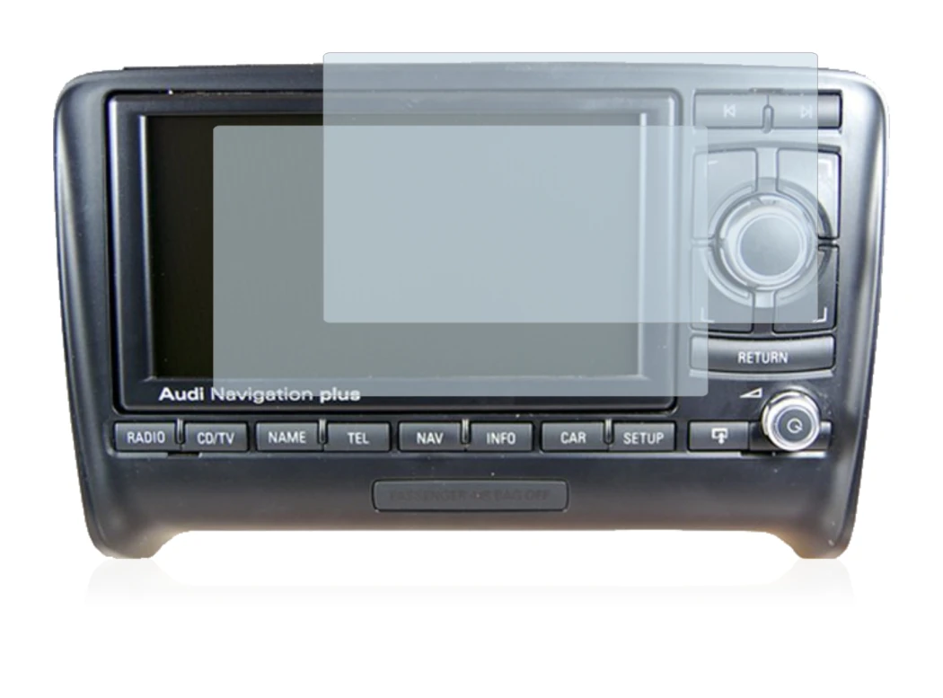 Image of the device Audi A4 8E 2004-2009 RNS-E with a wide variety of screen protectors.