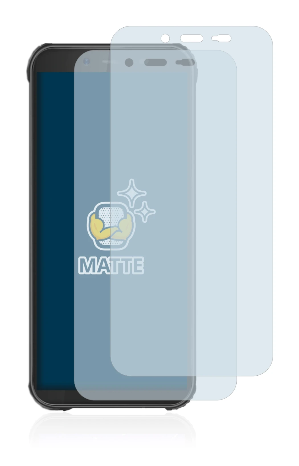 Image of the device Blackview BV5500 Plus with a wide variety of screen protectors.