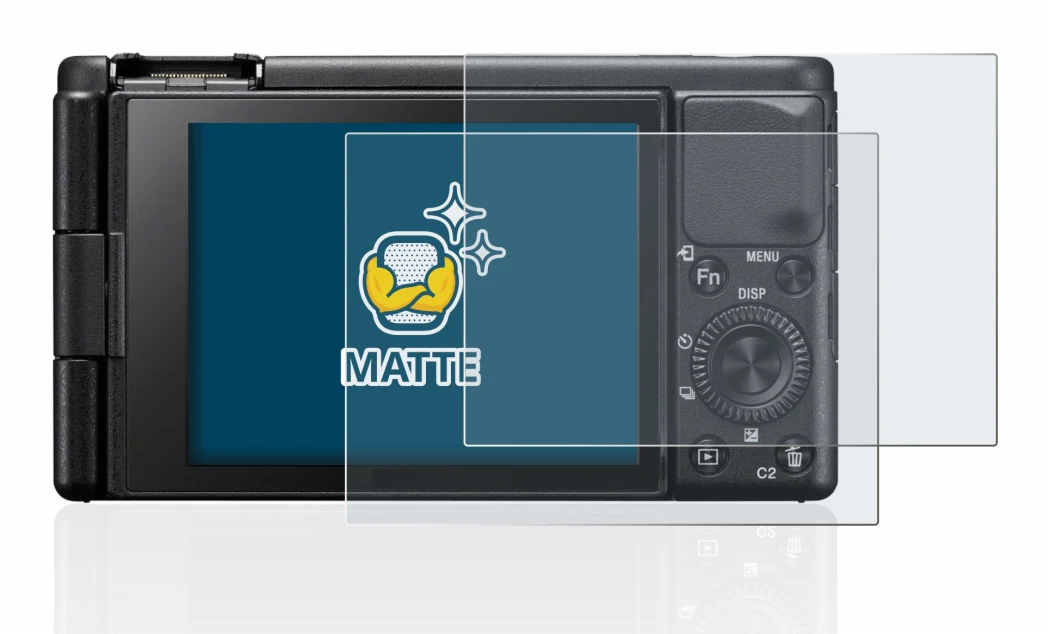 Image of the device Sony ZV-1 with a wide variety of screen protectors.