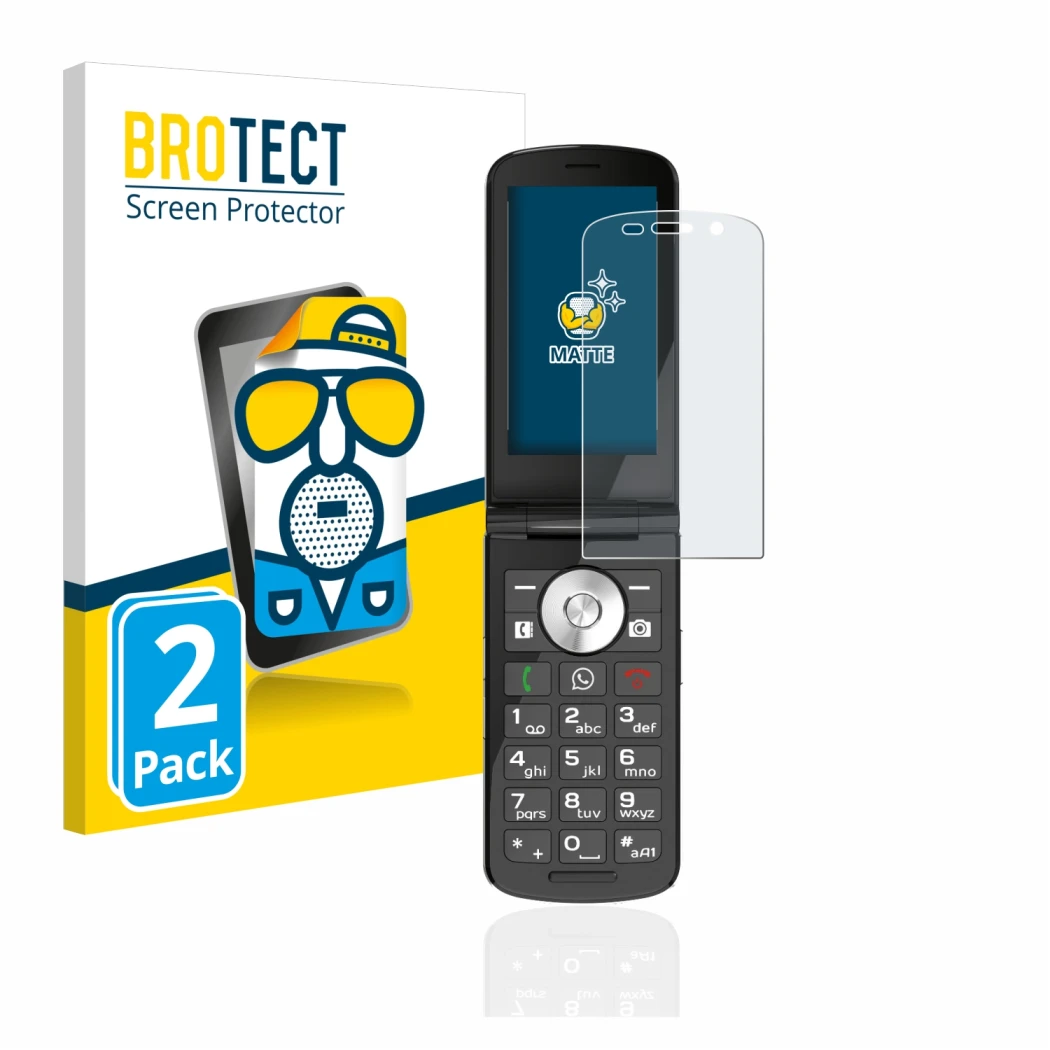 Front side of a product packaging with the brand logo BROTECT. Next to it is the device Emporia TOUCHsmart shown with the corr