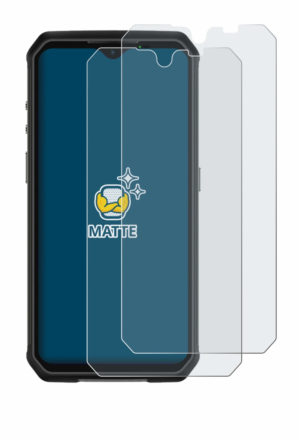 Image of the device Ulefone Armor 9 with a wide variety of screen protectors.