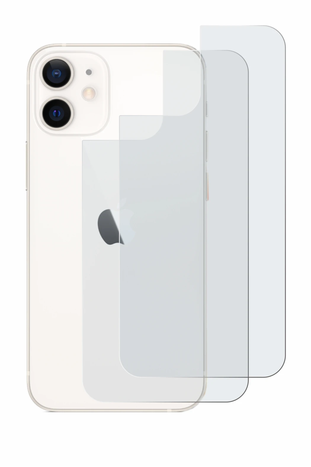 Image of the device Apple iPhone 12 mini (Back) with a wide variety of screen protectors.