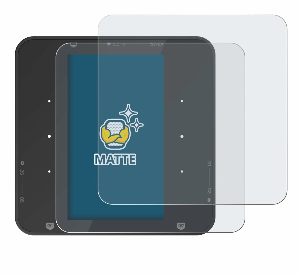 Image of the device ISDT P30 with a wide variety of screen protectors.