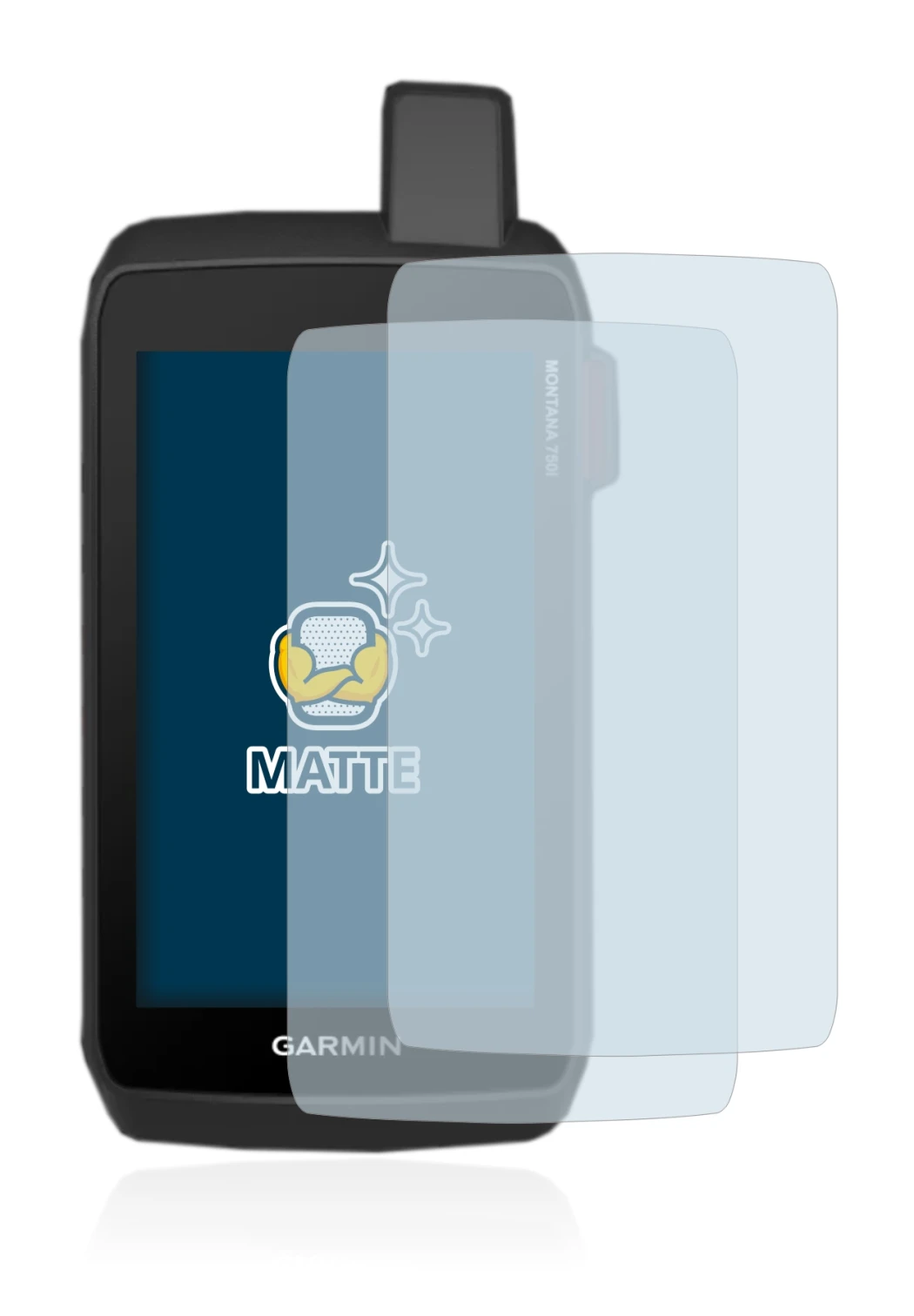Image of the device Garmin Montana 750i with a wide variety of screen protectors.