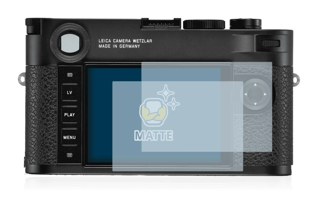 Image of the device Leica M10-R with a wide variety of screen protectors.
