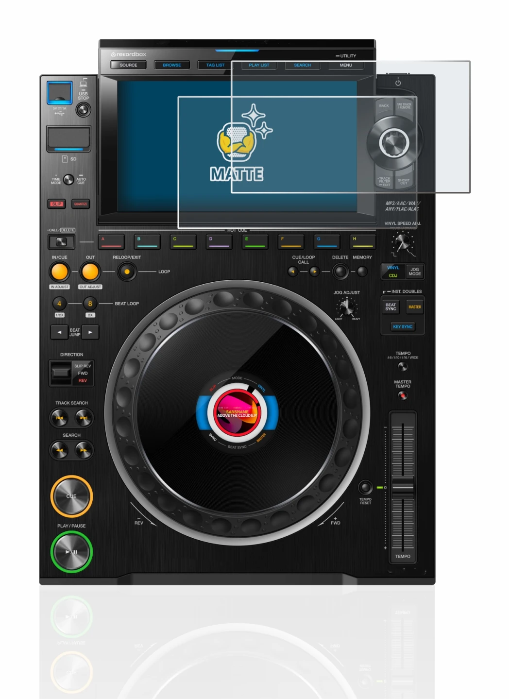 Image of the device Pioneer CDJ 3000 with a wide variety of screen protectors.
