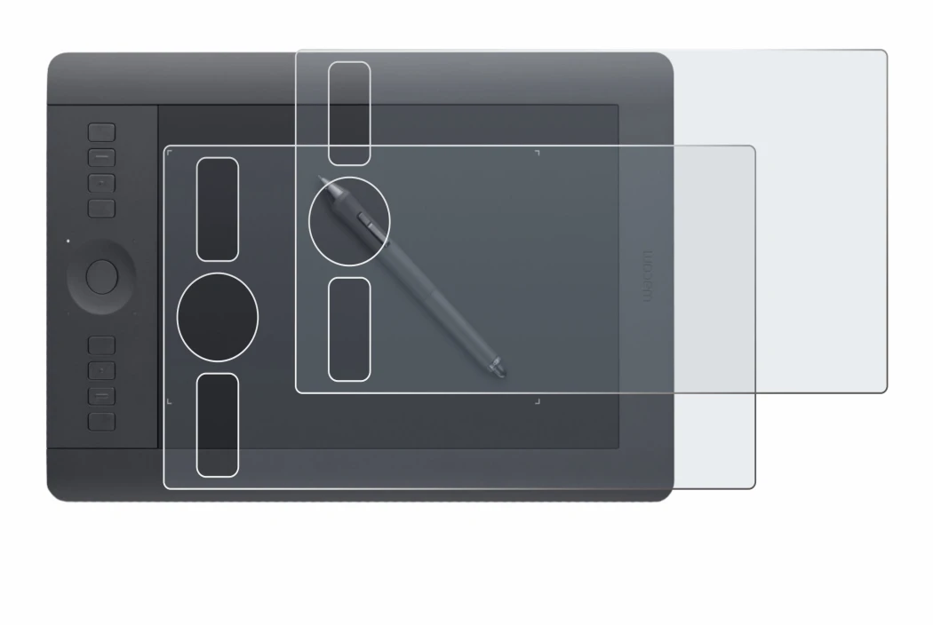 Image of the device Wacom Intuos Pro S PTH-460 with a wide variety of screen protectors.