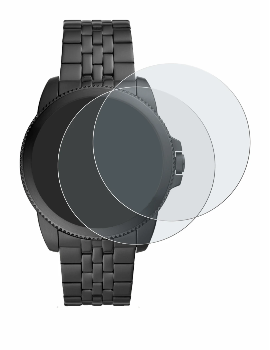 Image of the device Fossil Gen 5E with a wide variety of screen protectors.