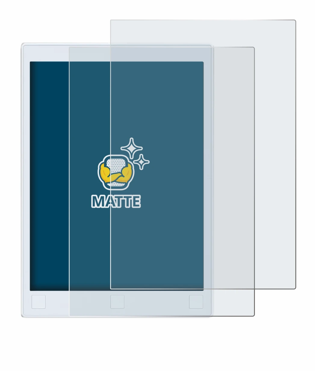 Image of the device reMarkable 2 with a wide variety of screen protectors.