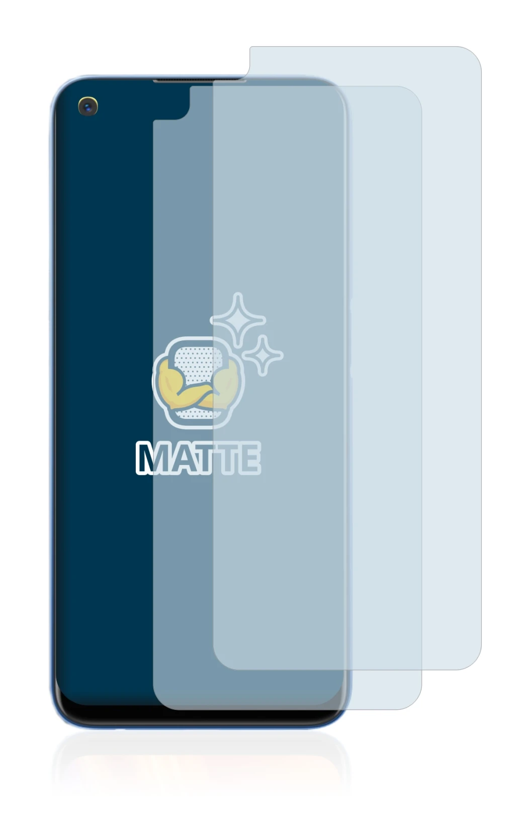 Image of the device realme 7 5G with a wide variety of screen protectors.