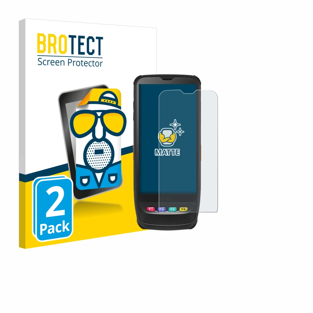 Front side of a product packaging with the brand logo BROTECT. Next to it is the device Casio IT-G650 shown with the correspon