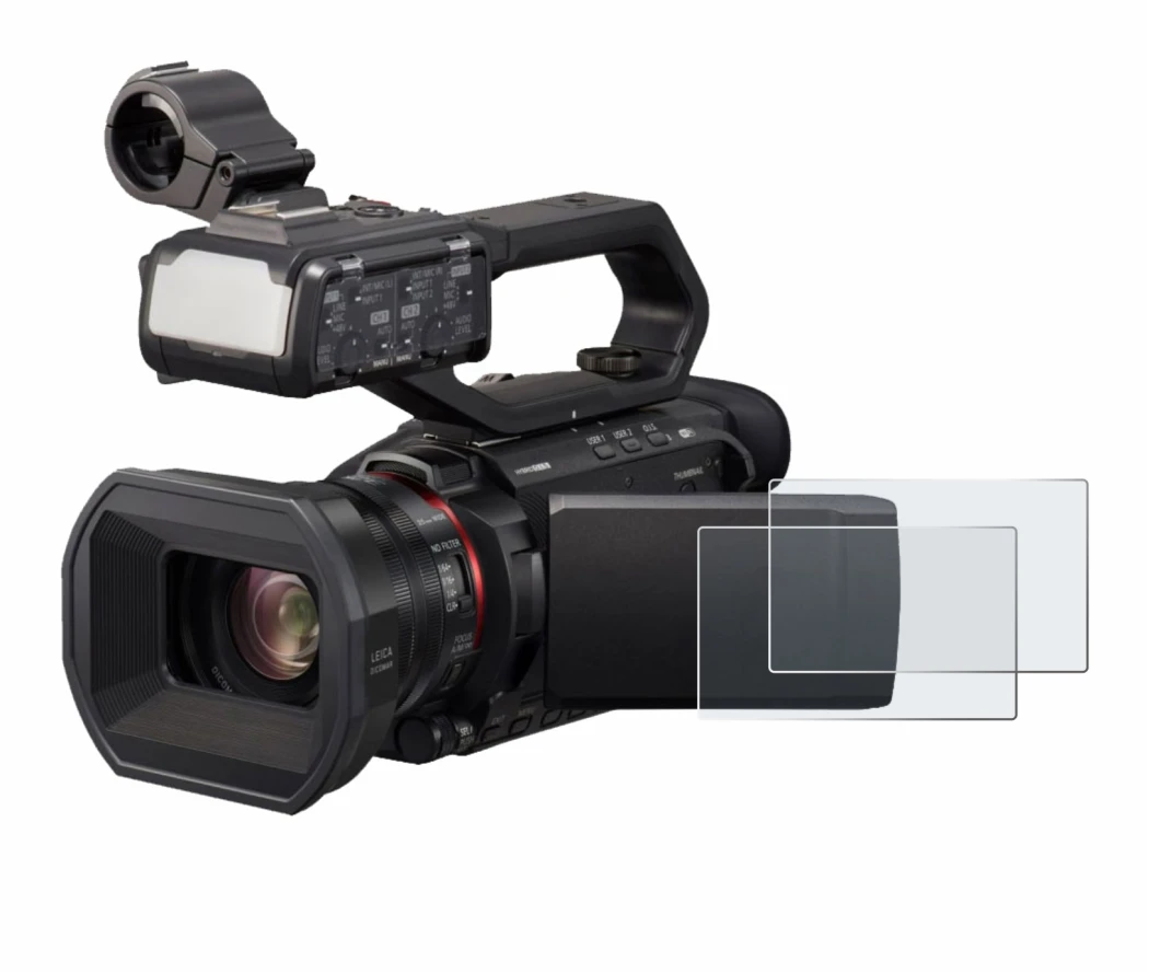 Image of the device Panasonic HC-X1500 with a wide variety of screen protectors.