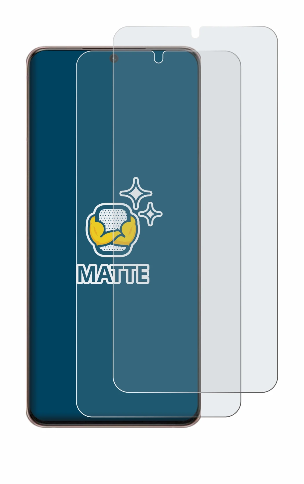 Image of the device Samsung Galaxy S21 Plus 5G with a wide variety of screen protectors.