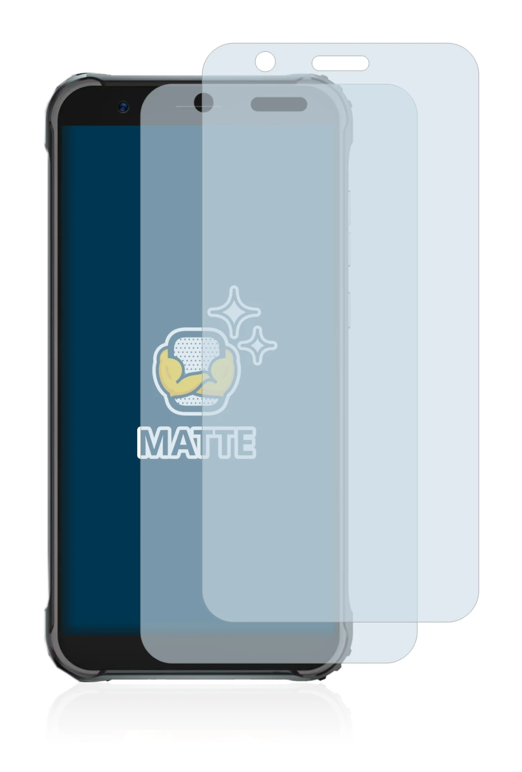 Image of the device Blackview BV4900 with a wide variety of screen protectors.