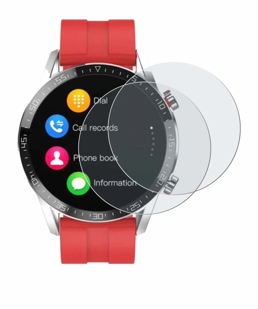 Image of the device Gentleman Smartwatch with a wide variety of screen protectors.
