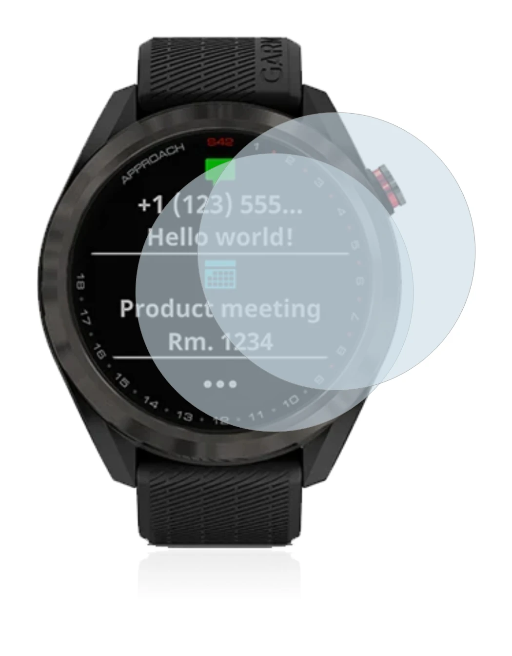 Image of the device Garmin Approach S42 with a wide variety of screen protectors.