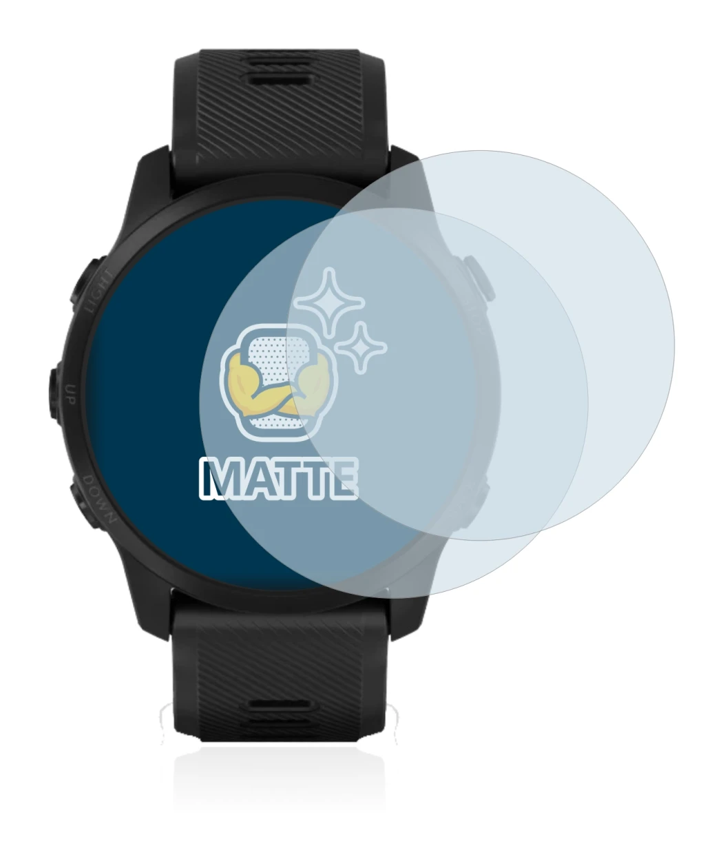 Image of the device Garmin Forerunner 945 LTE with a wide variety of screen protectors.