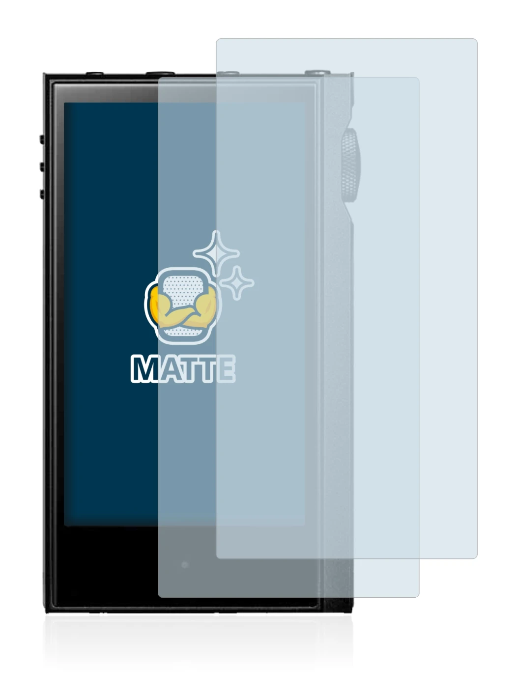 Image of the device Astell&Kern Kann Alpha with a wide variety of screen protectors.