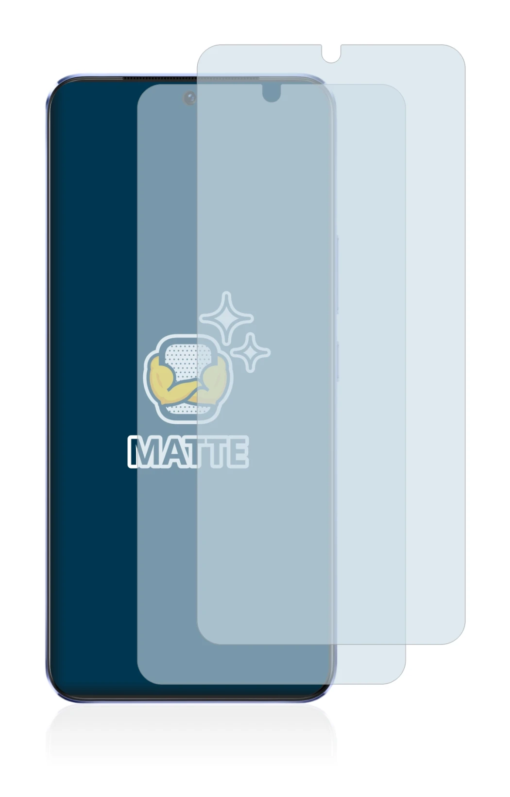 Image of the device Vivo V21 5G with a wide variety of screen protectors.