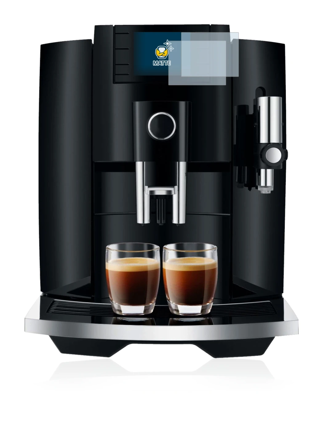 Image of the device Jura E8 (EB) with a wide variety of screen protectors.