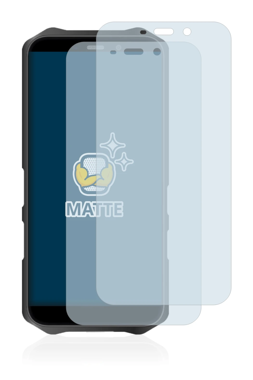 Image of the device Oukitel WP12 Pro with a wide variety of screen protectors.